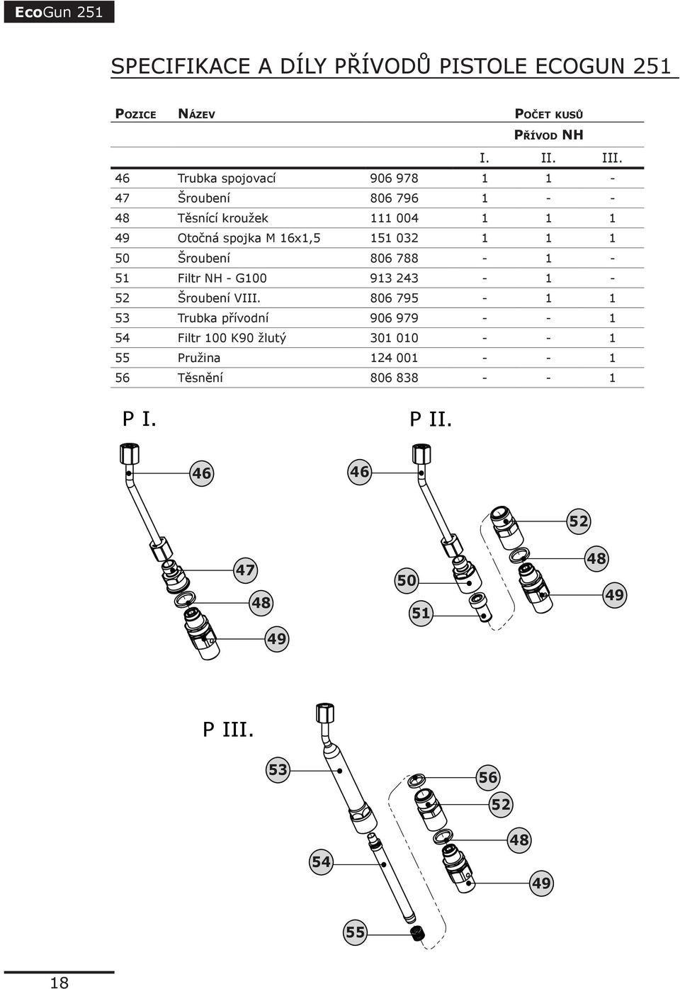 1 1 1 50 Šroubení 806 788-1 - 51 Filtr NH - G100 913 243-1 - 52 Šroubení VIII.