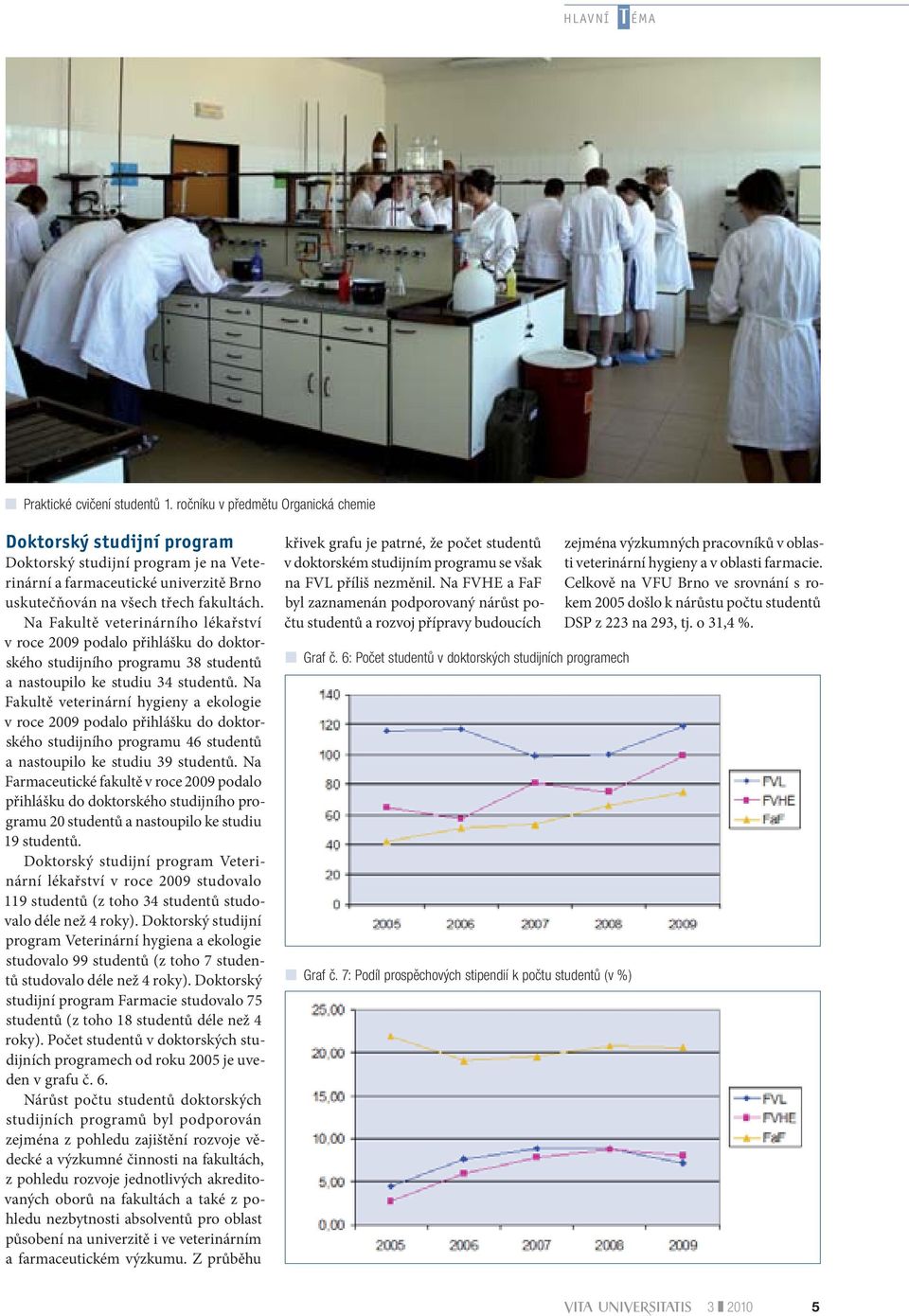 Na Fakultě veterinárního lékařství v roce 2009 podalo přihlášku do doktorského studijního programu 38 studentů a nastoupilo ke studiu 34 studentů.