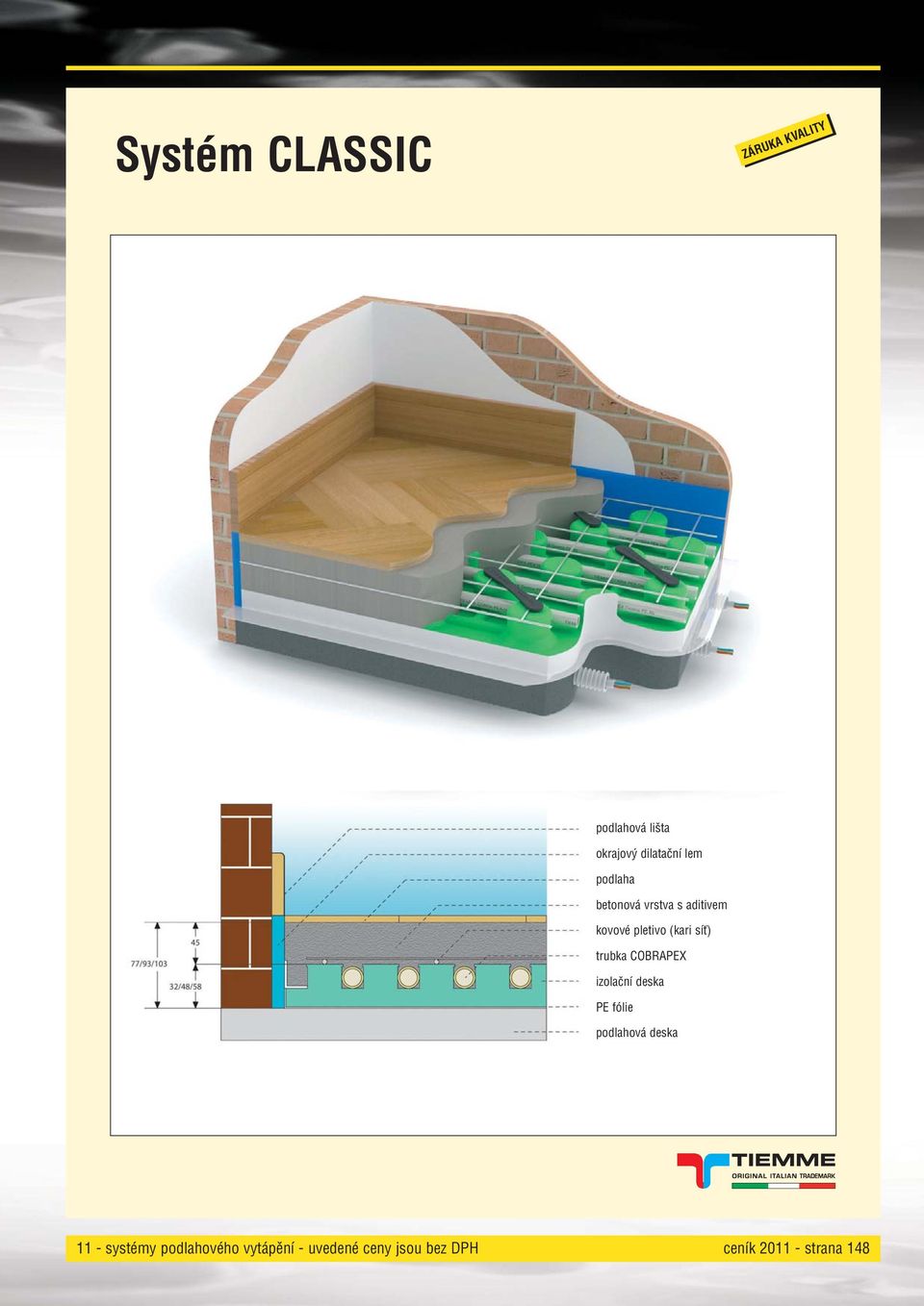 trubka COBRAPEX izolační deska PE fólie podlahová deska systémy