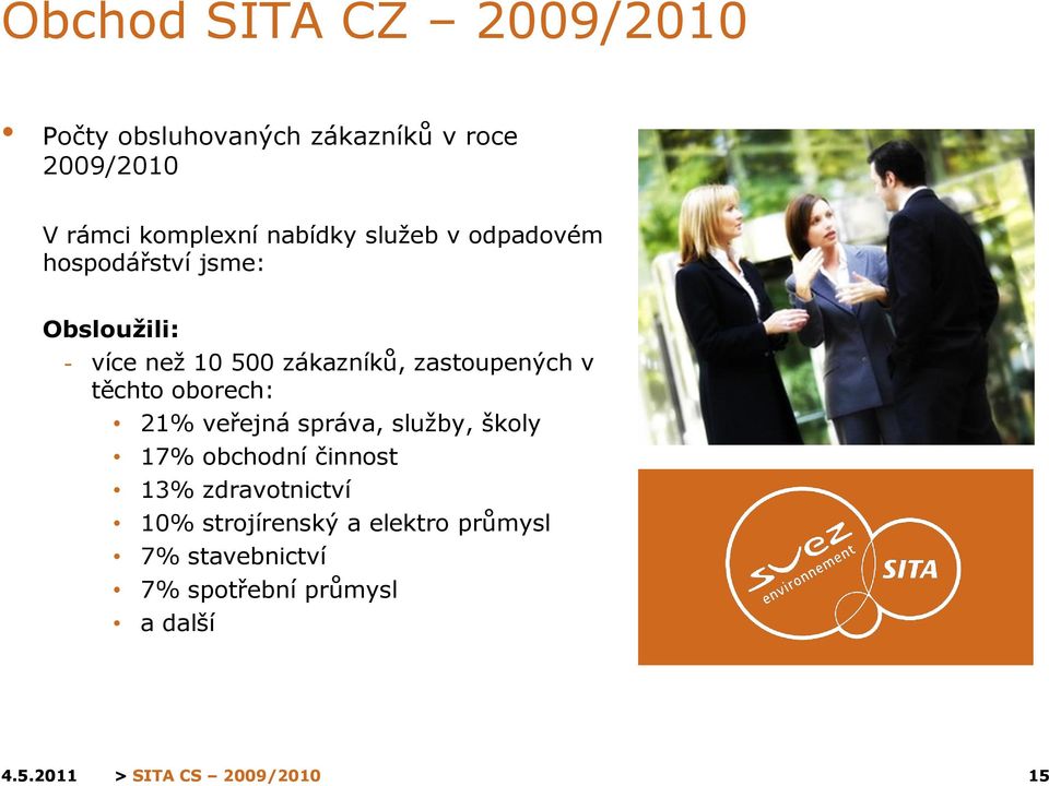 zastoupených v těchto oborech: 21% veřejná správa, sluţby, školy 17% obchodní činnost 13%