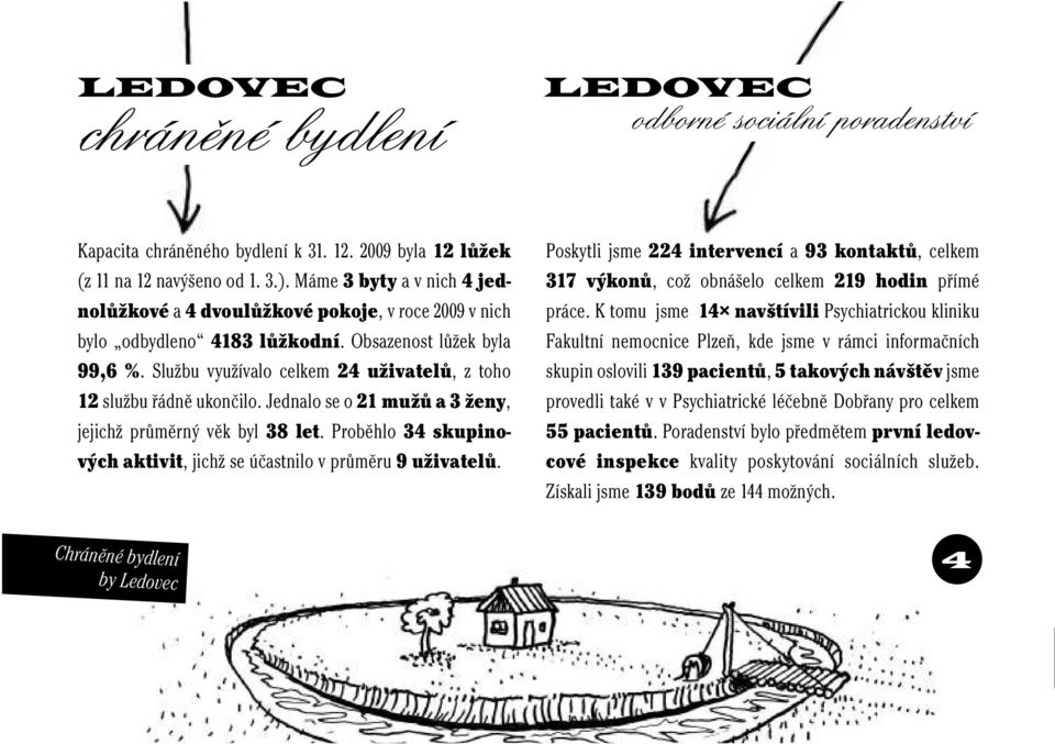 Službu využívalo celkem 24 uživatelů, z toho 12 službu řádně ukončilo. Jednalo se o 21 mužů a 3 ženy, jejichž průměrný věk byl 38 let.