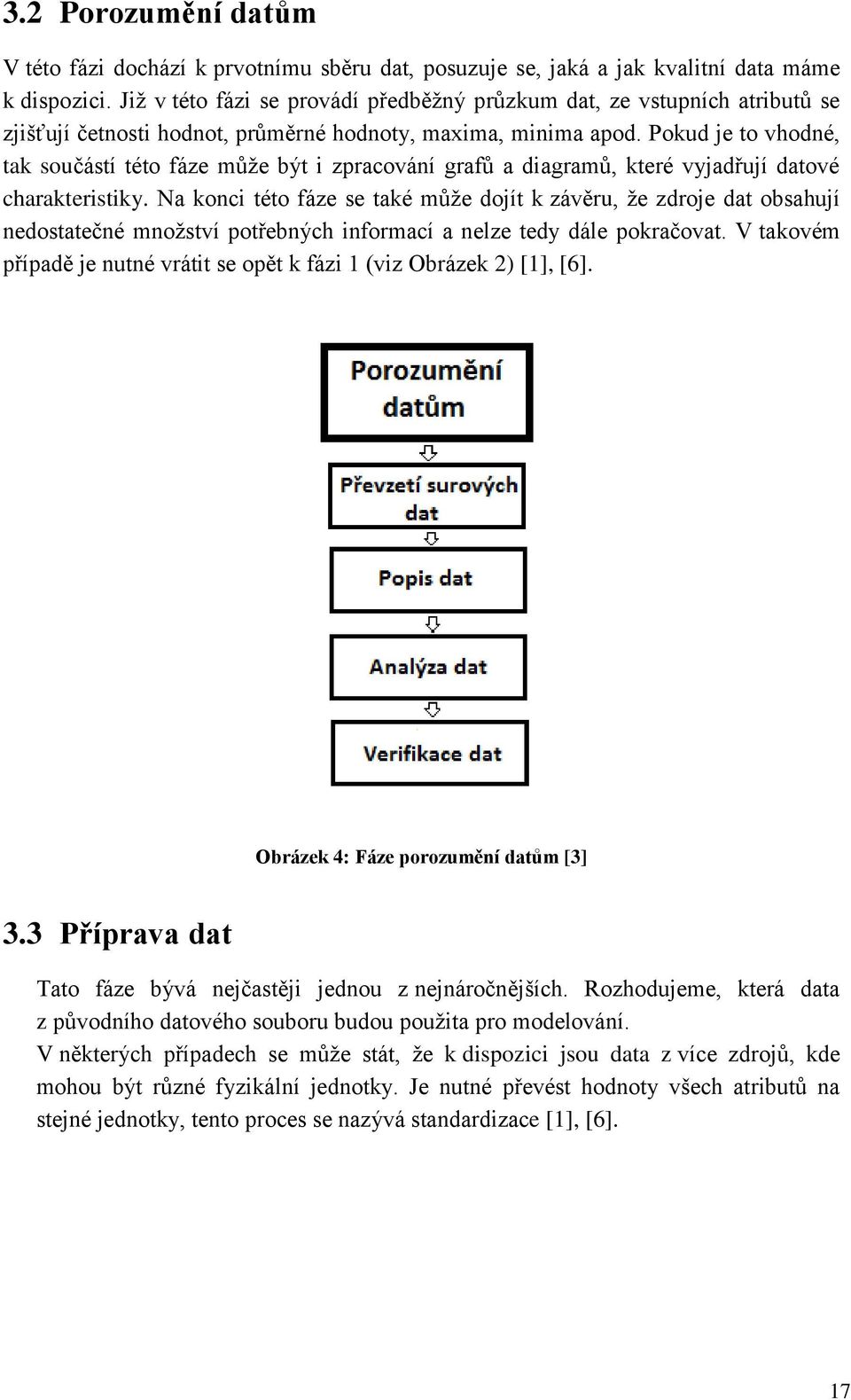 Pokud je to vhodné, tak součástí této fáze může být i zpracování grafů a diagramů, které vyjadřují datové charakteristiky.