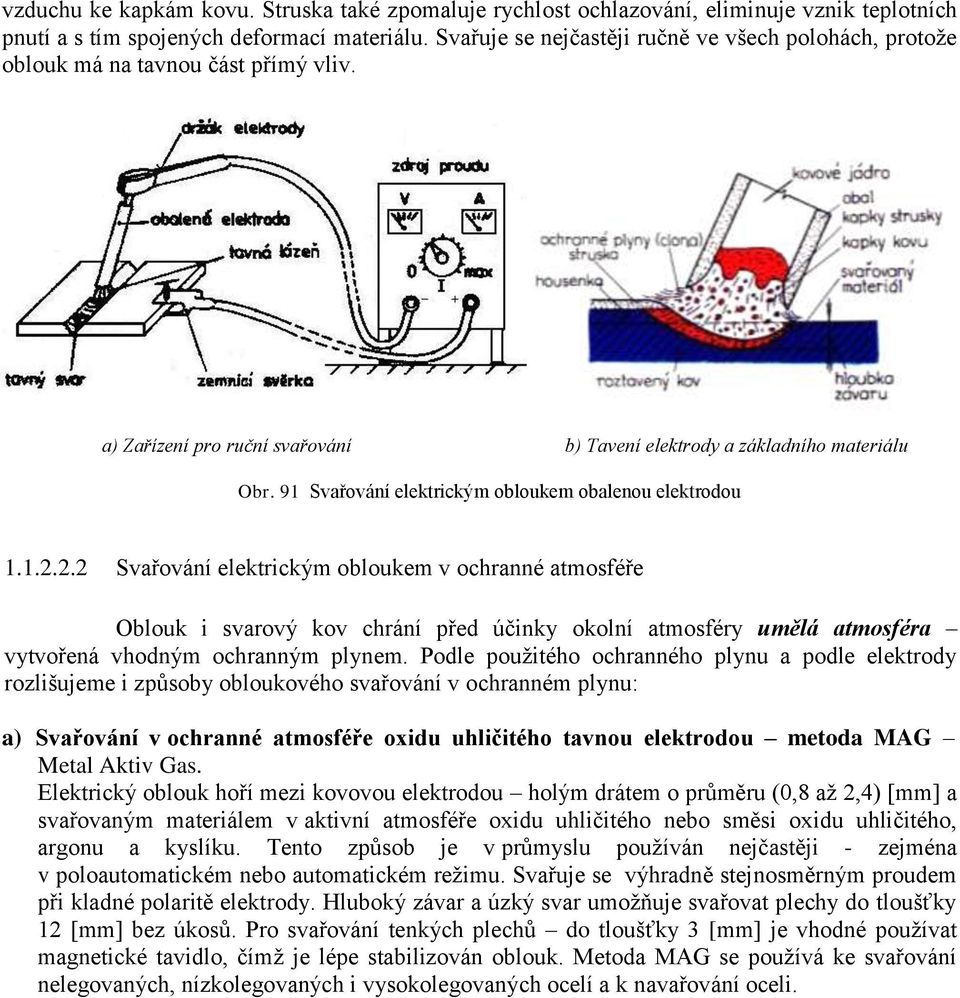 91 Svařování elektrickým obloukem obalenou elektrodou 1.1.2.