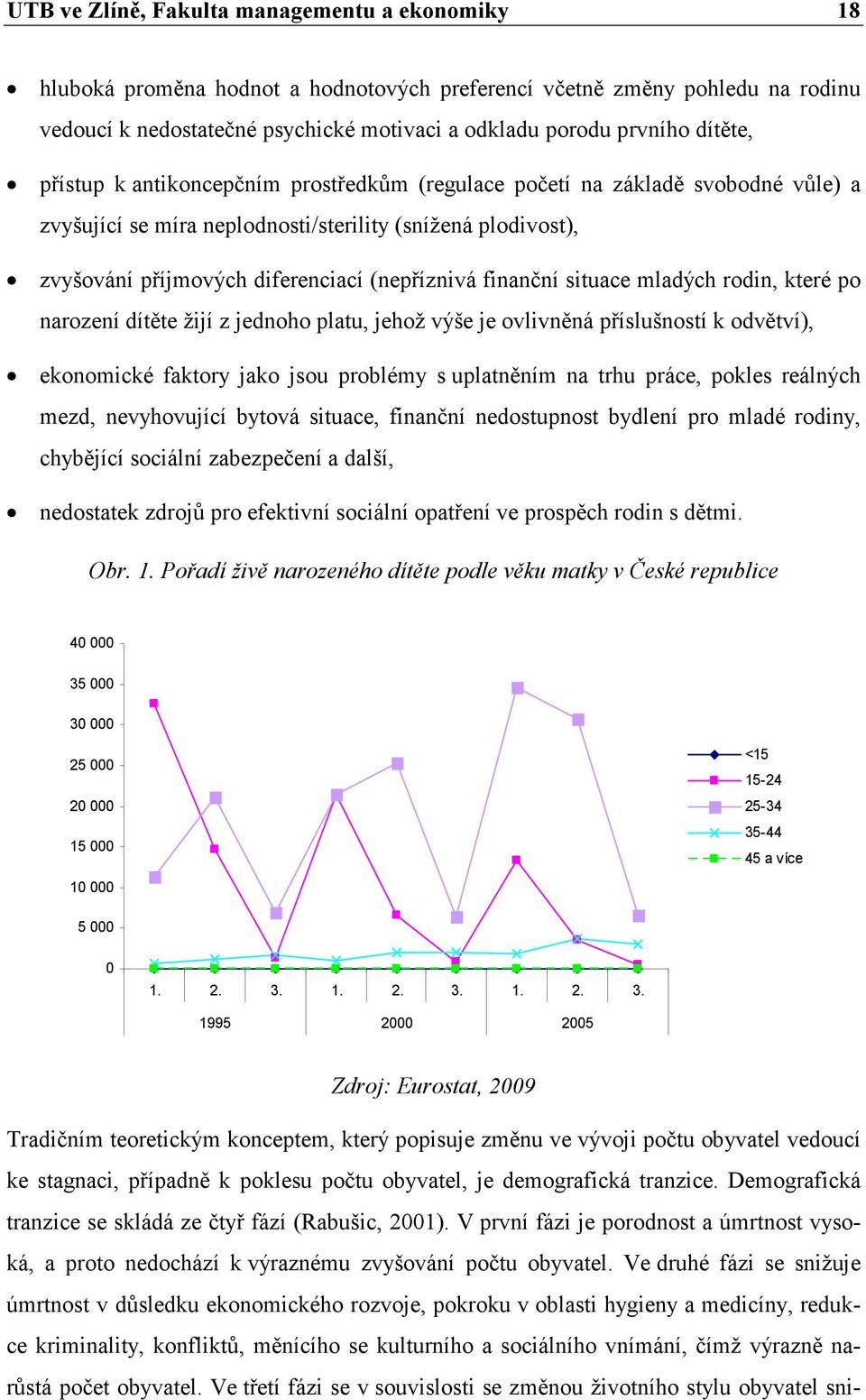 finanční situace mladých rodin, které po narození dítěte žijí z jednoho platu, jehož výše je ovlivněná příslušností k odvětví), ekonomické faktory jako jsou problémy s uplatněním na trhu práce,