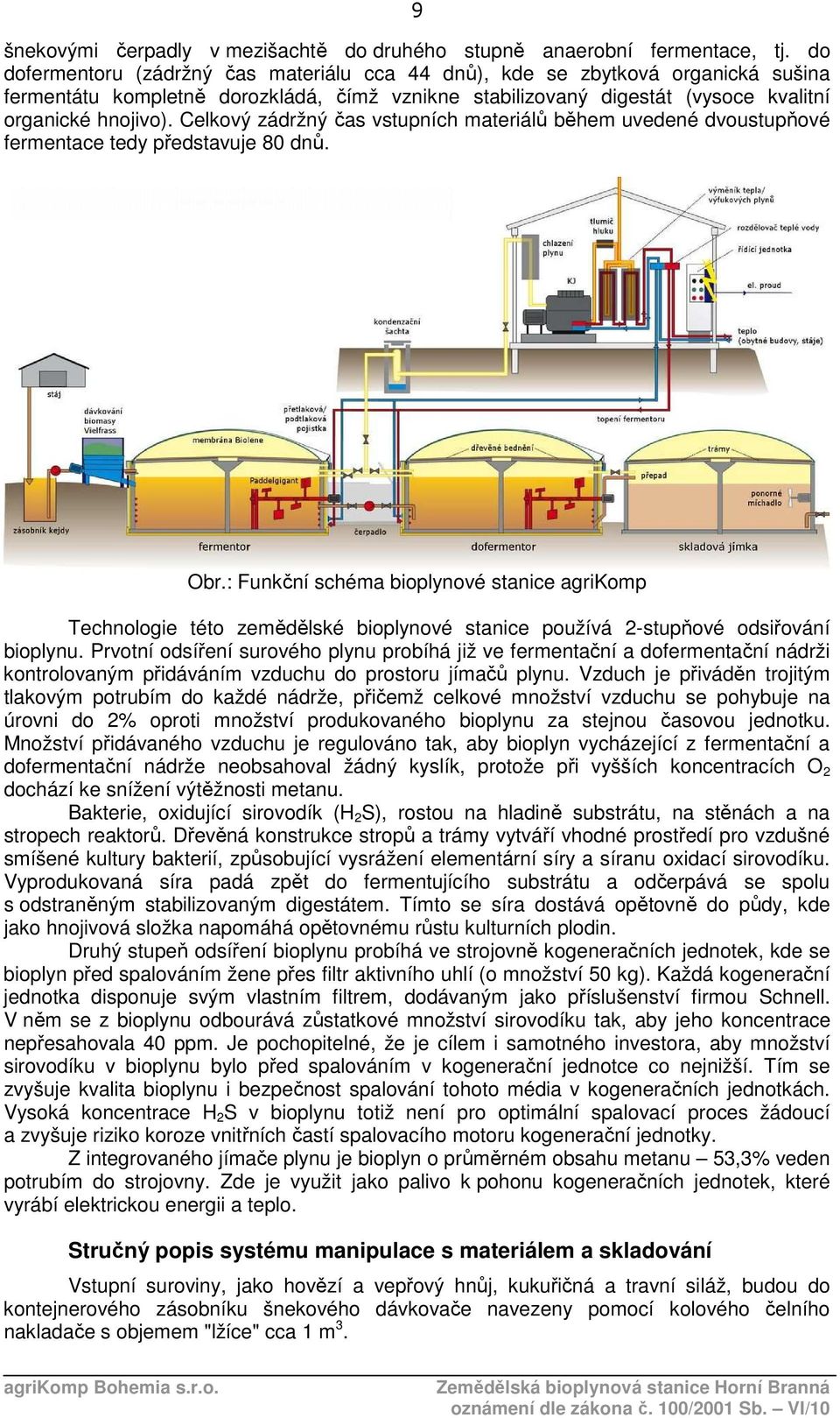 Celkový zádržný čas vstupních materiálů během uvedené dvoustupňové fermentace tedy představuje 80 dnů. Obr.