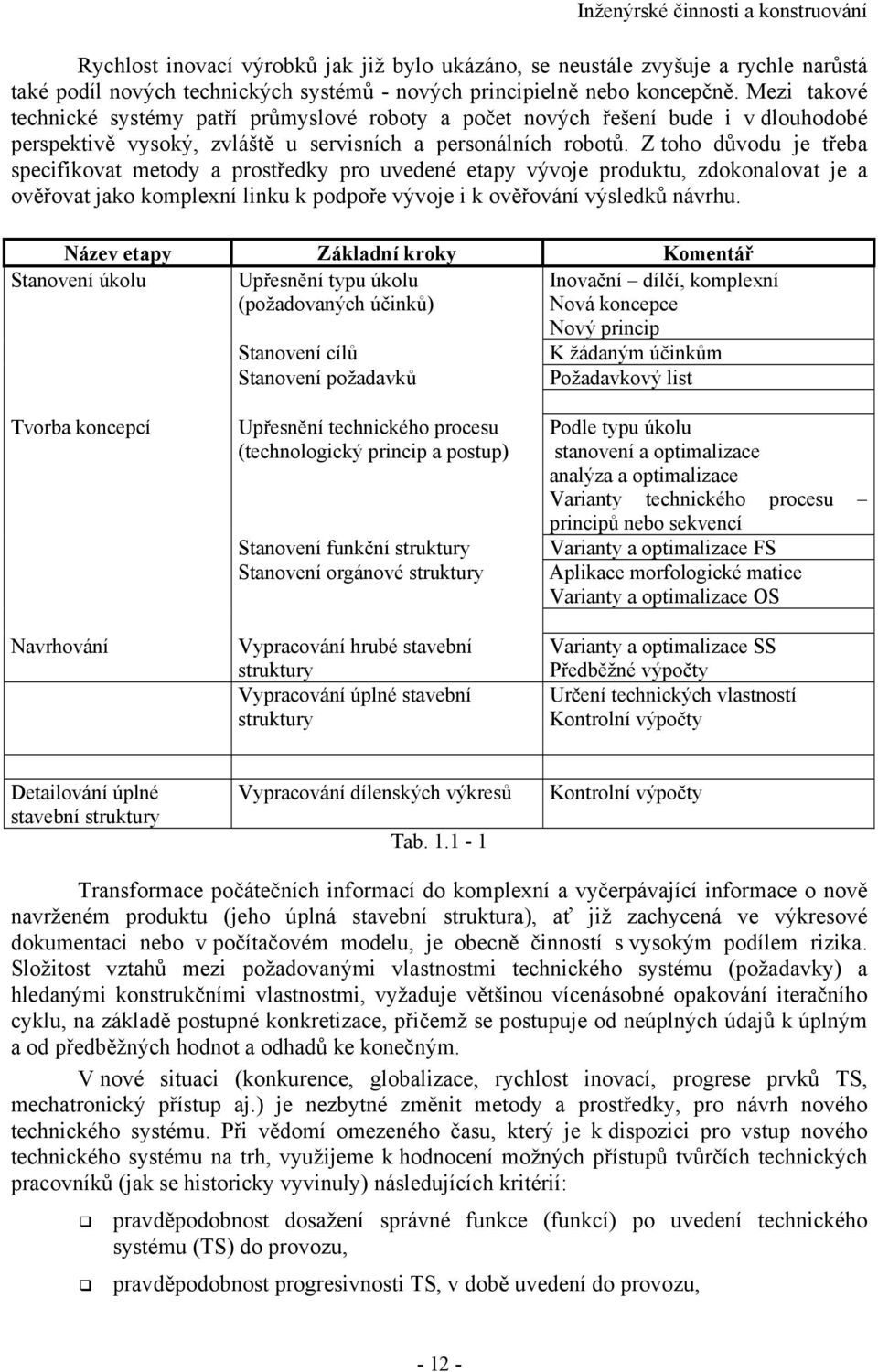 Z toho důvodu je třeba specifikovat metody a prostředky pro uvedené etapy vývoje produktu, zdokonalovat je a ověřovat jako komplexní linku k podpoře vývoje i k ověřování výsledků návrhu.