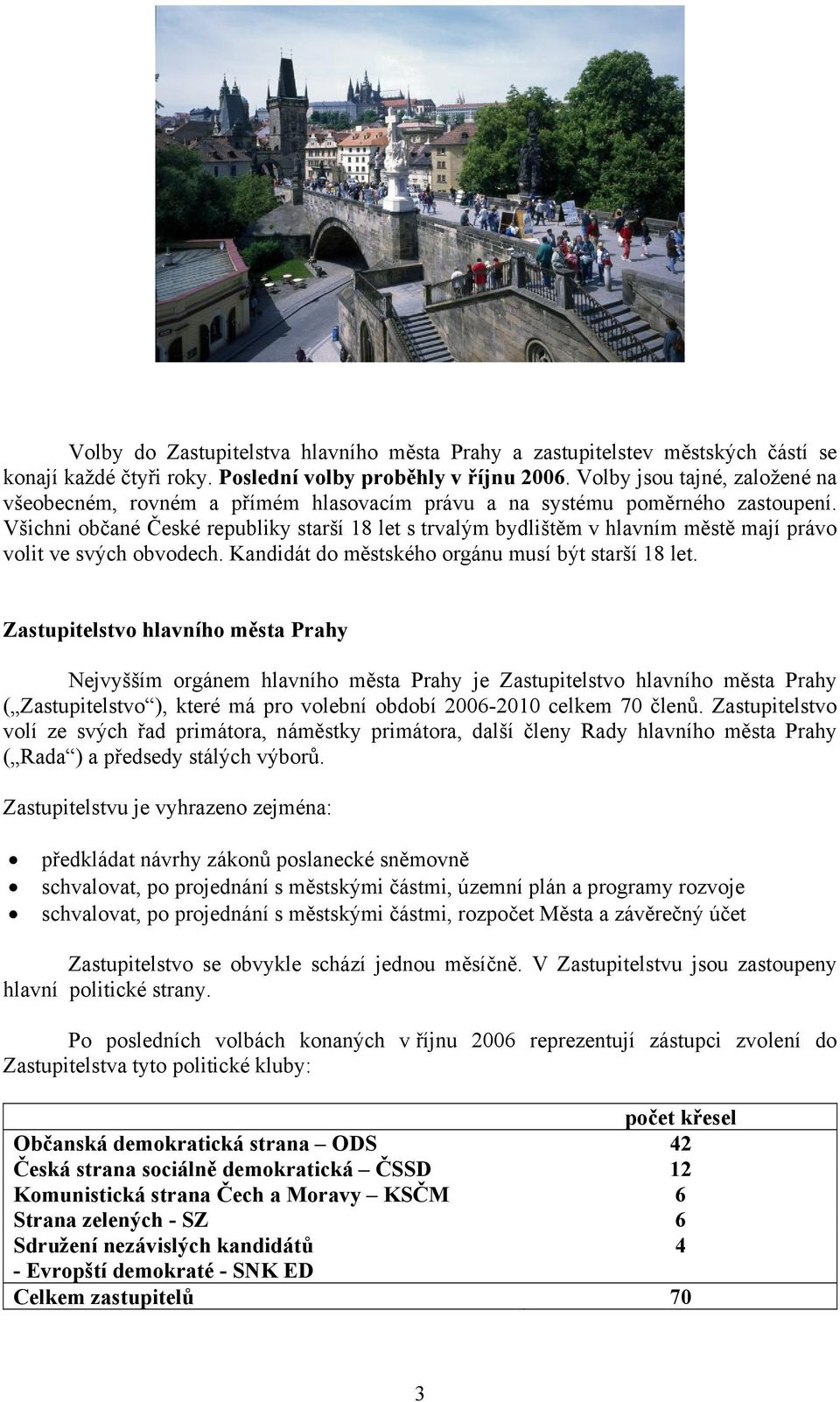 Všichni občané České republiky starší 18 let s trvalým bydlištěm v hlavním městě mají právo volit ve svých obvodech. Kandidát do městského orgánu musí být starší 18 let.