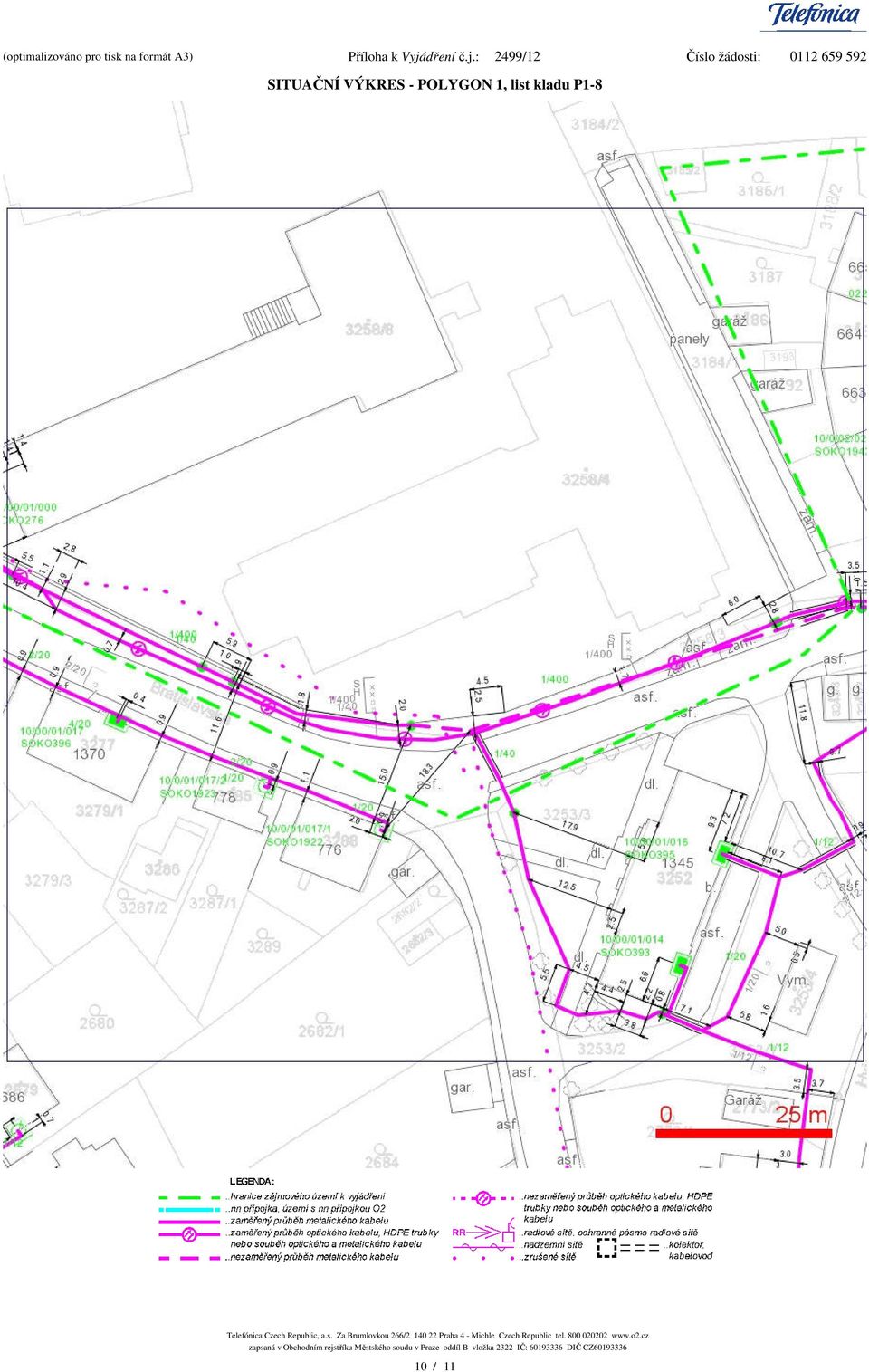 : 2499/12 íslo žádosti: 0112 659 592 SITUANÍ VÝKRES - POLYGON 1, list kladu P1-8