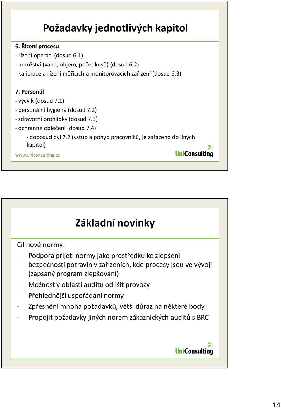 2 (vstup a pohyb pracovníků, je zařazeno do jiných kapitol) www.uniconsulting.