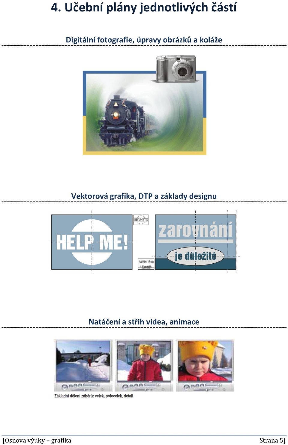 grafika, DTP a základy designu Natáčení a