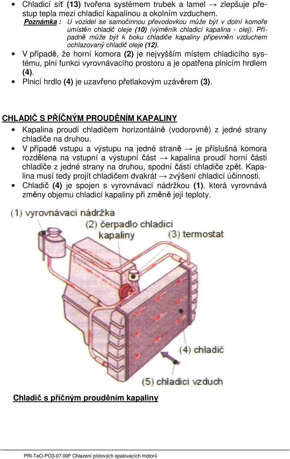 Případně může být k boku chladiče kapaliny připevněn vzduchem ochlazovaný chladič oleje (12).