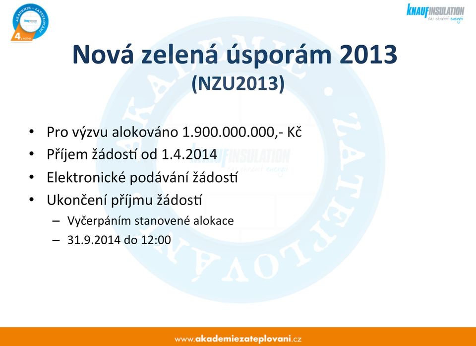 2014 Elektronické podávání žádosj Ukončení příjmu