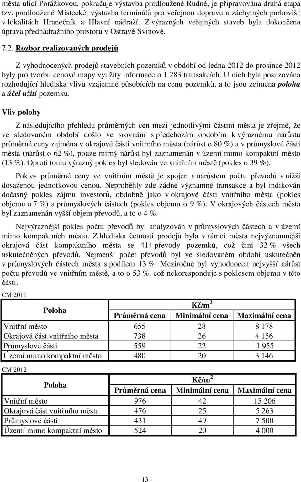 Z výrazných veřejných staveb byla dokončena úprava přednádražního prostoru v Ostravě-Svinově. 7.2.