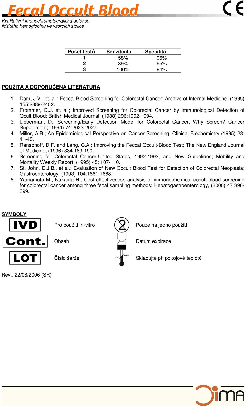 ; Improved Screening for Colorectal Cancer by Immunological Detection of Ocult Blood; British Medical Journal; (1988) 296:1092-1094. 3. Lieberman, D.