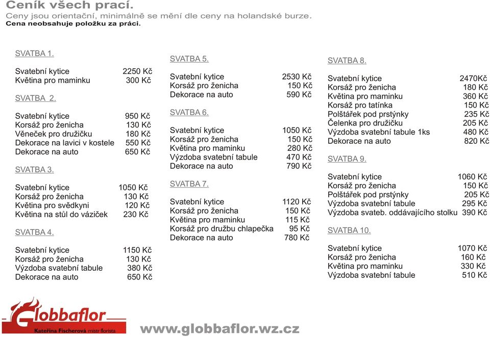 Výzdoba svatební tabule 2250 Kè 300 Kè 950 Kè 130 Kè 180 Kè 550 Kè 650 Kè 1050 Kè 130 Kè 120 Kè 230 Kè 1150 Kè 130 Kè 380 Kè 650 Kè SVATBA 5. SVATBA 6. Výzdoba svatební tabule SVATBA 7.