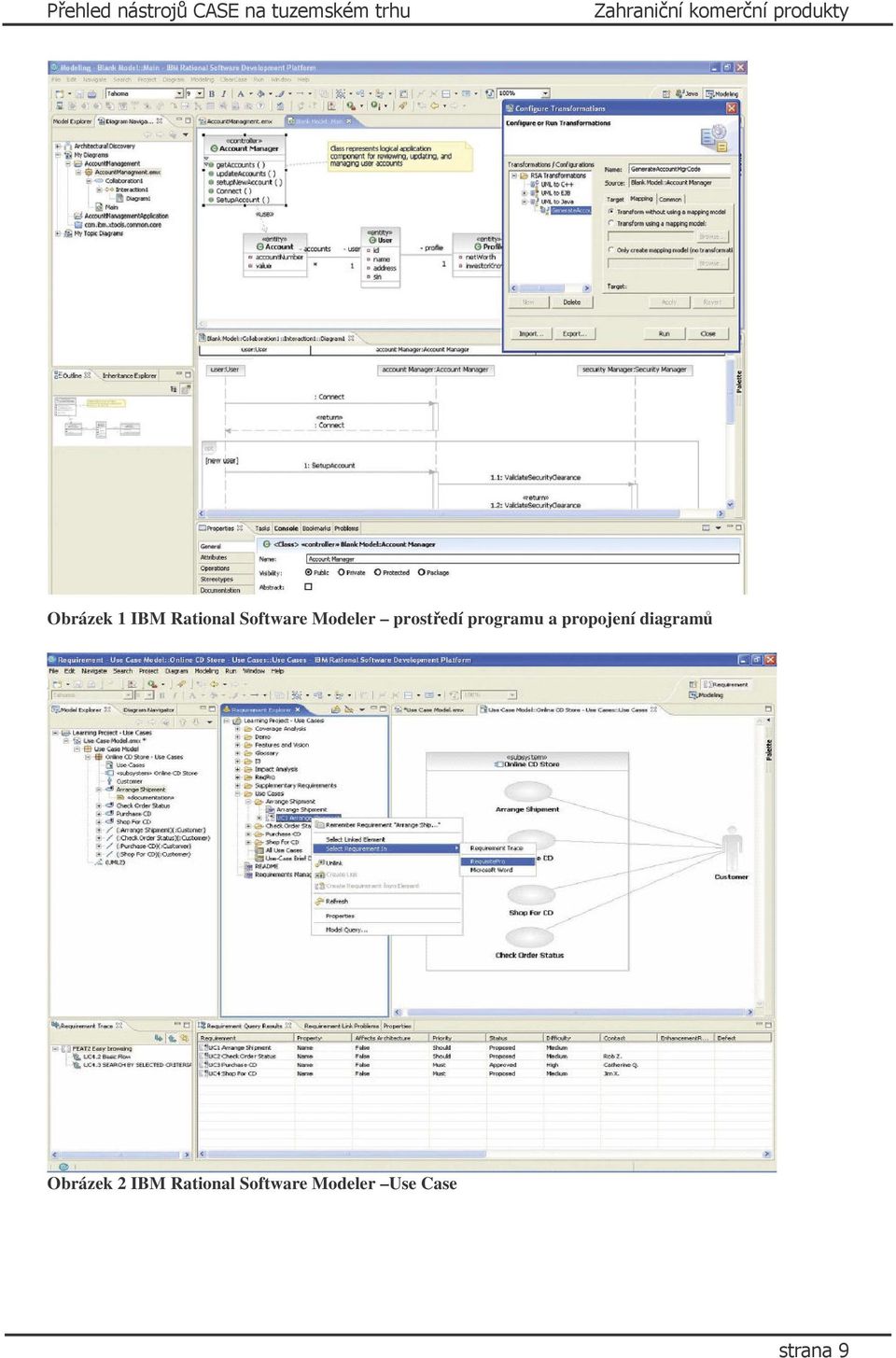 Modeler prostředí programu a propojení diagramů