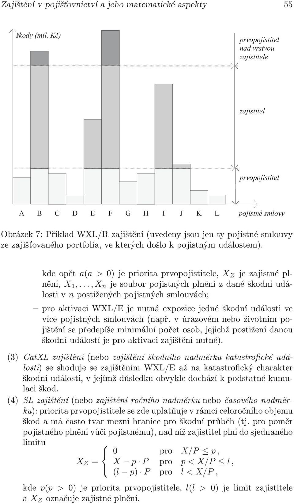 portfolia, ve kterých došlo k pojistným událostem). kdeopět a(a >0)jeprioritaprvopojistitele, X Z jezajistnéplnění, X 1,.