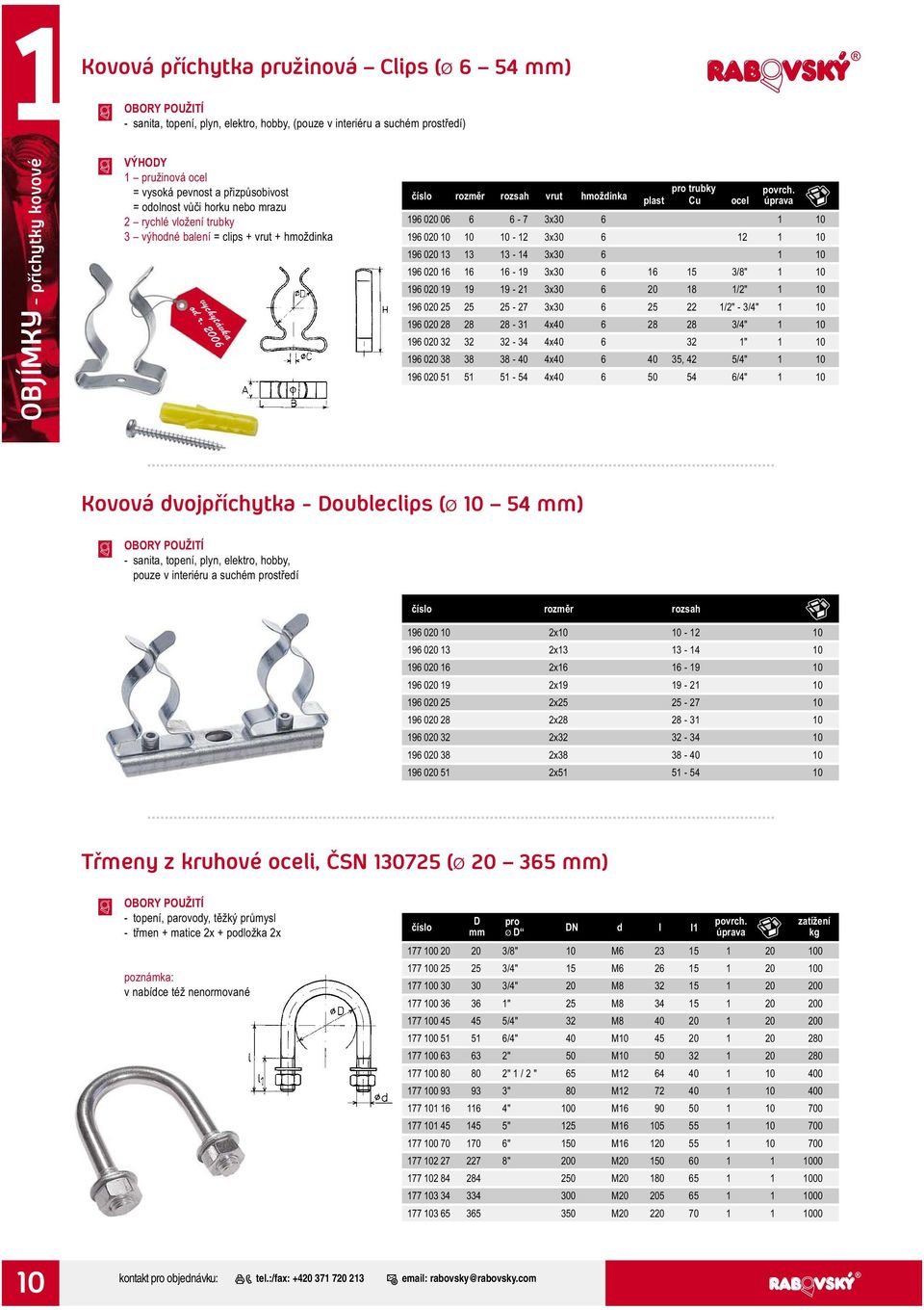 2006 rozsah vrut hmoždinka pro trubky plast Cu 196 020 06 6 6-7 3x30 6 1 10 196 020 10 10 10-12 3x30 6 12 1 10 196 020 13 13 13-14 3x30 6 1 10 196 020 16 16 16-19 3x30 6 16 15 3/8" 1 10 196 020 19 19