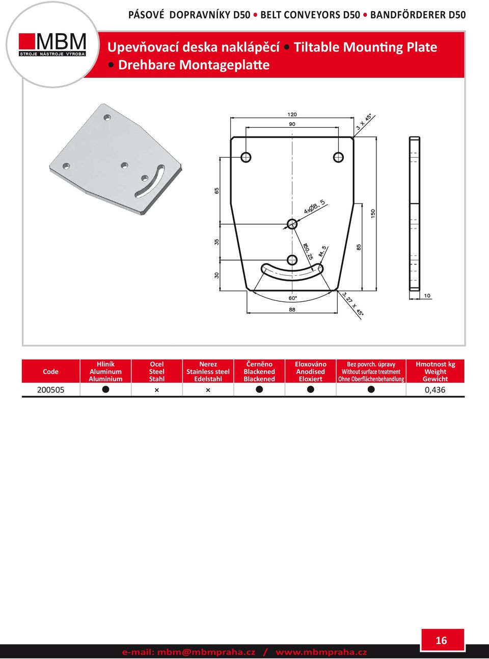 deska naklápěcí Tiltable Mounting