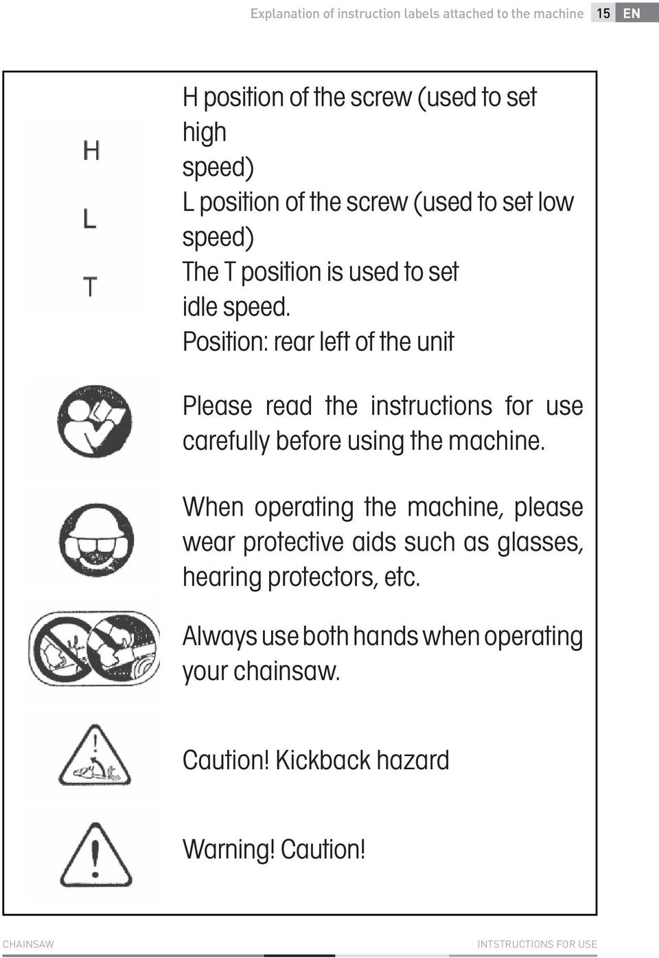 Position: rear left of the unit Please read the instructions for use carefully before using the machine.