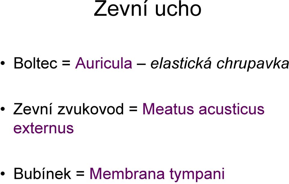 zvukovod = Meatus acusticus