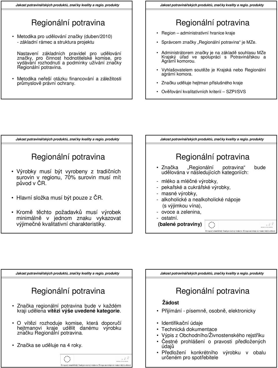 Administrátorem značky je na základě souhlasu MZe Krajský úřad ve spolupráci s Potravinářskou a Agrární komorou. Vyhlašovatelem soutěže je Krajská nebo Regionální agrární komora.