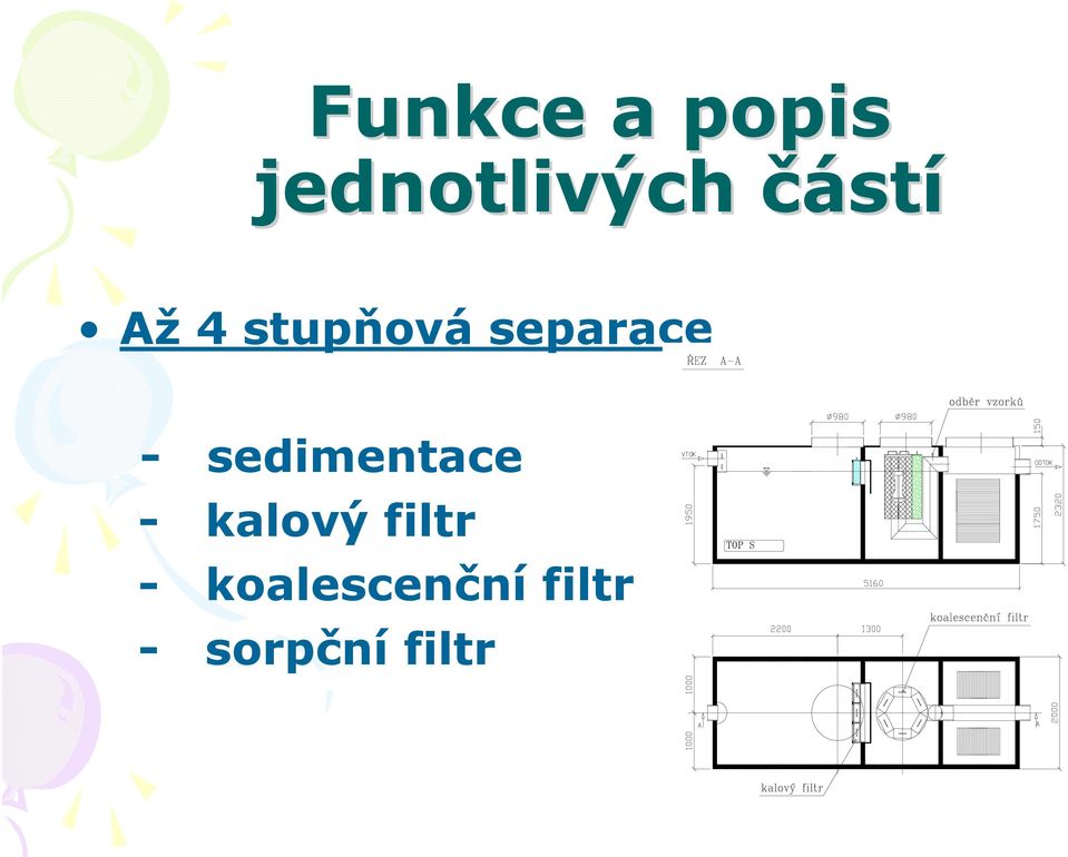 sedimentace - kalový filtr -