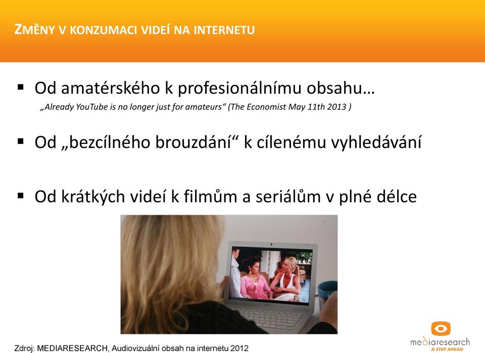 Od bezcílného brouzdání k cílenému vyhledávání Od krátkých videí k filmům a