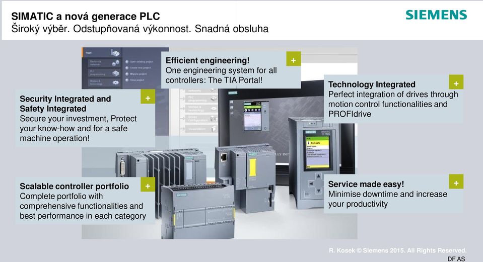 + Efficient engineering! One engineering system for all controllers: The TIA Portal!