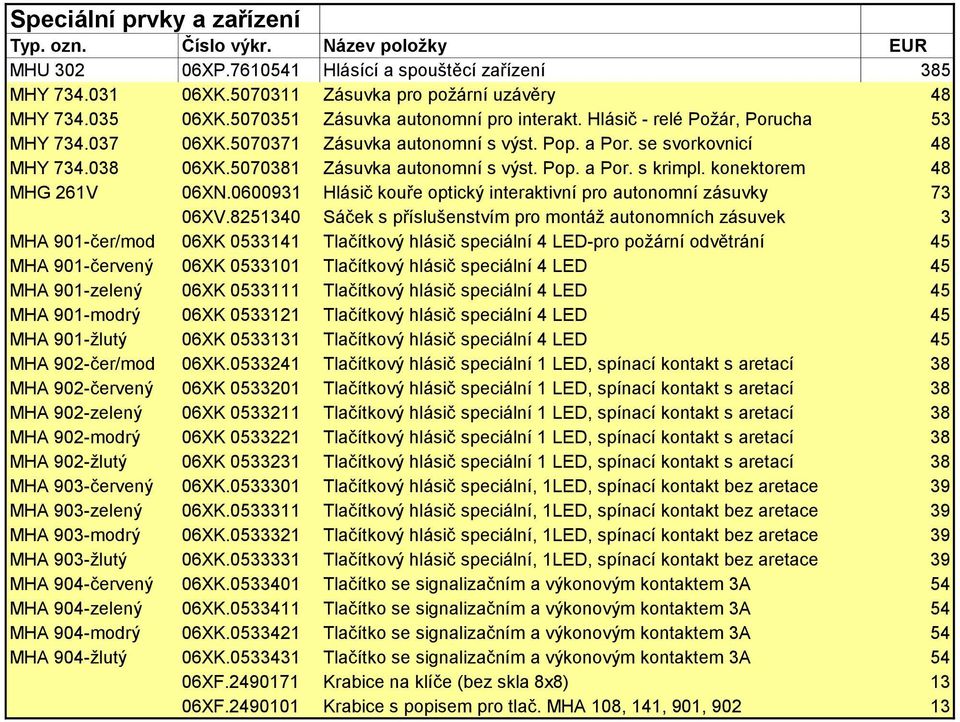 konektorem 48 MHG 261V 06XN.0600931 Hlásič kouře optický interaktivní pro autonomní zásuvky 73 06XV.