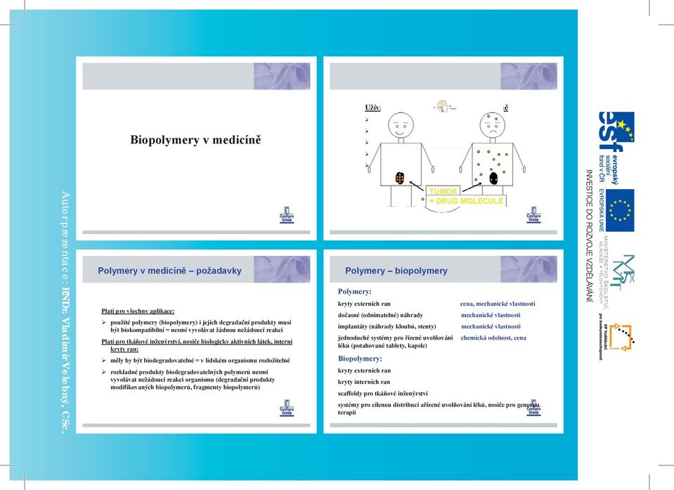 mechanické vlastnosti do asné (odnímatelné) náhrady mechanické vlastnosti implantáty (náhrady kloub, stenty) mechanické vlastnosti jednoduché systémy ypro ízené