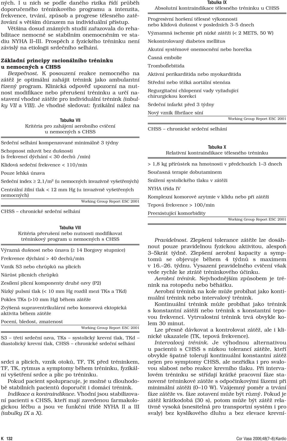 Základní principy racionálního tréninku u nemocných s CHSS Bezpečnost. K posouzení reakce nemocného na zátěž je optimální zahájit trénink jako ambulantní řízený program.