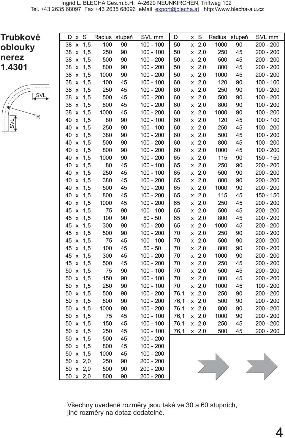 500 45 200-200 38 x 1,5 800 90 100-200 50 x 2,0 800 45 200-200 38 x 1,5 1000 90 100-200 50 x 2,0 1000 45 200-200 38 x 1,5 100 45 100-100 60 x 2,0 120 90 100-100 38 x 1,5 250 45 100-200 60 x 2,0 250