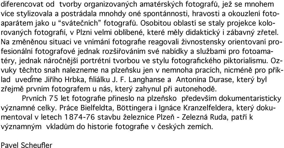 Na změněnou situaci ve vnímání fotografie reagovali živnostensky orientovaní profesionální fotografové jednak rozšiřováním své nabídky a službami pro fotoamatéry, jednak náročnější portrétní tvorbou