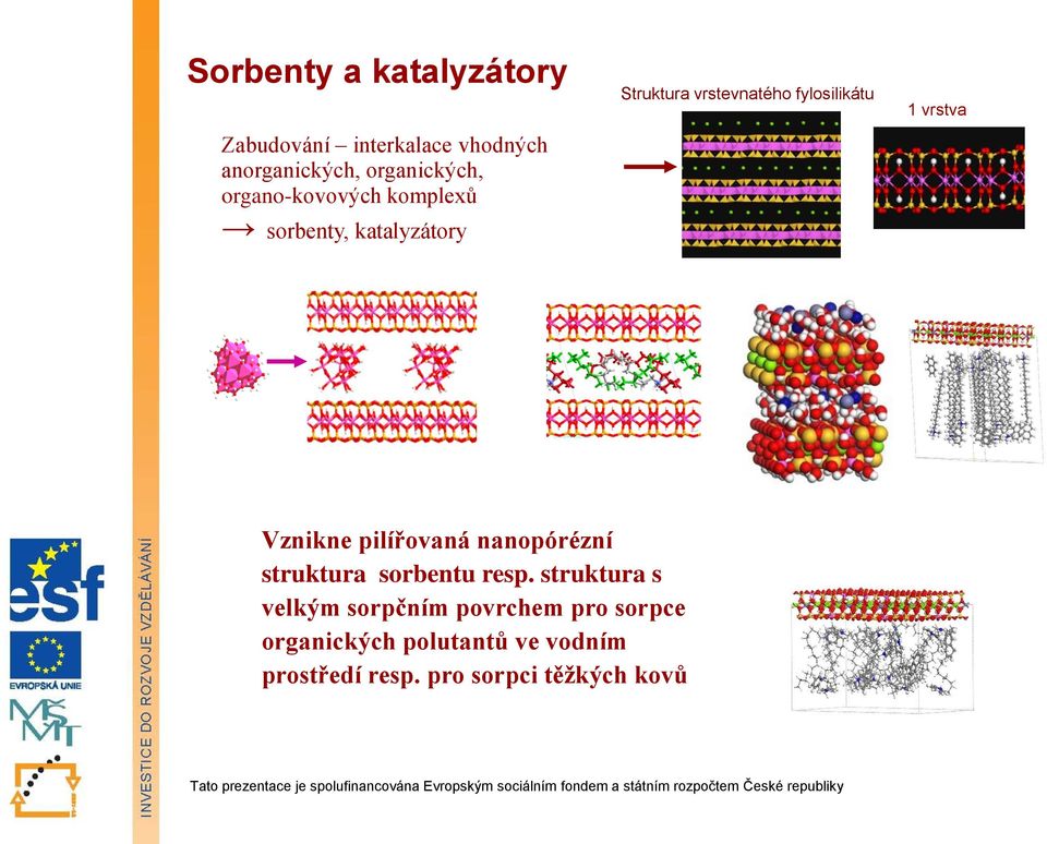 vrstva Vznikne pilířovaná nanopórézní struktura sorbentu resp.