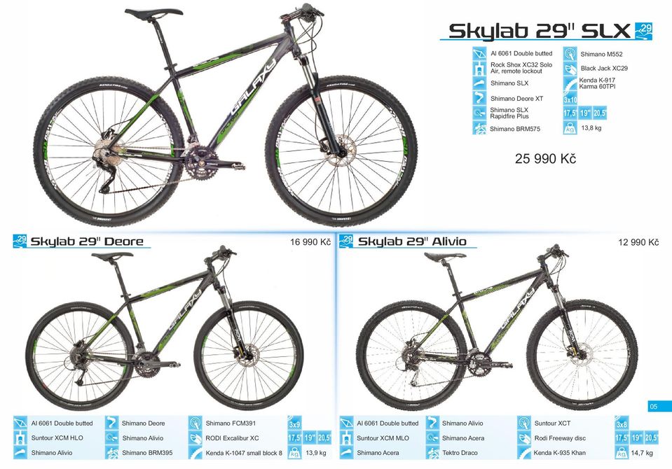 Double butted Suntour XCM HLO Shimano ivio Shimano FCM391 RODI Excalibur XC 3x9 17,5" 19" 20,5" 6061 Double butted Suntour XCM MLO Shimano ivio