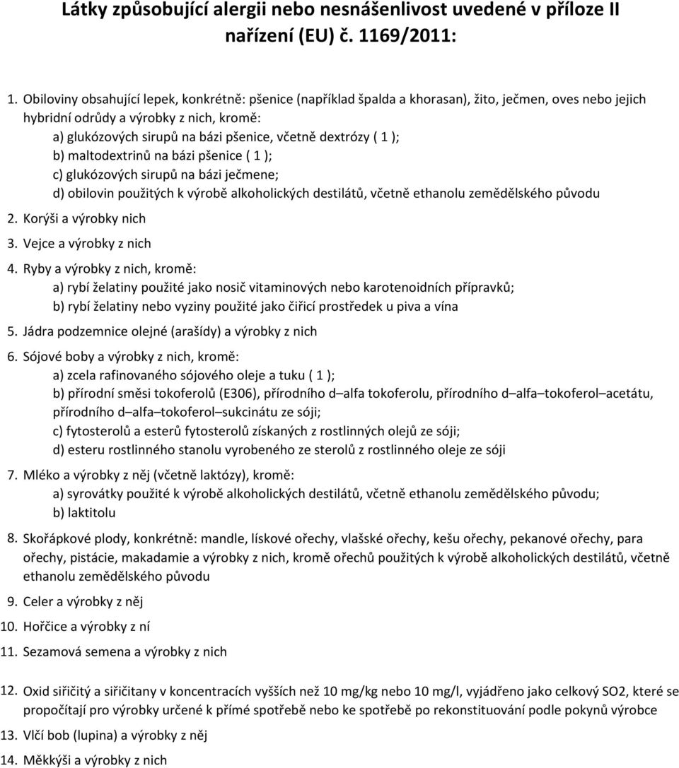 maltodextrinů na bázi pšenice ( 1 ); c) glukózových sirupů na bázi ječmene; d) obilovin použitých k výrobě alkoholických destilátů, včetně ethanolu zemědělského původu 2. orýši a výrobky 3. ejce a 4.
