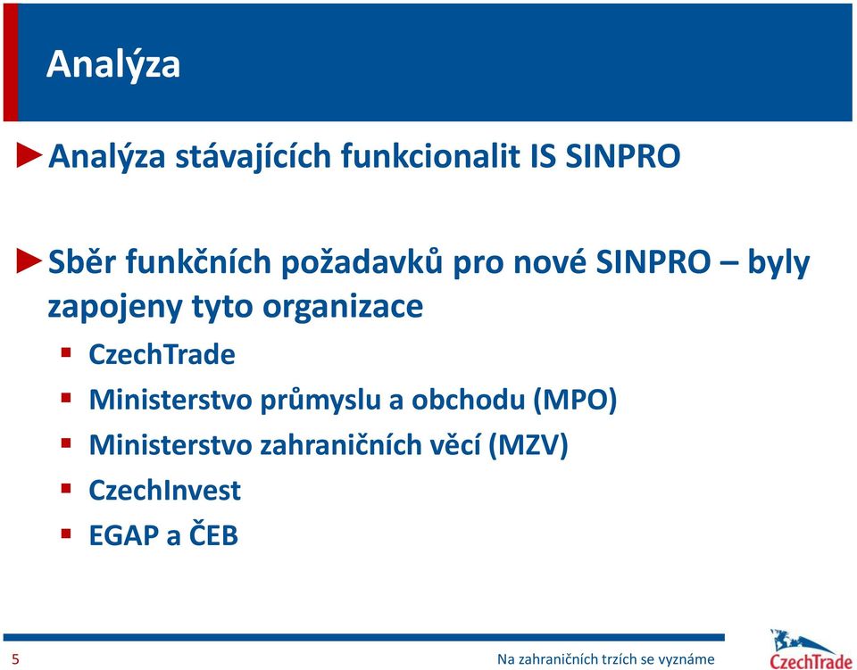 Ministerstvo průmyslu a obchodu (MPO) Ministerstvo zahraničních