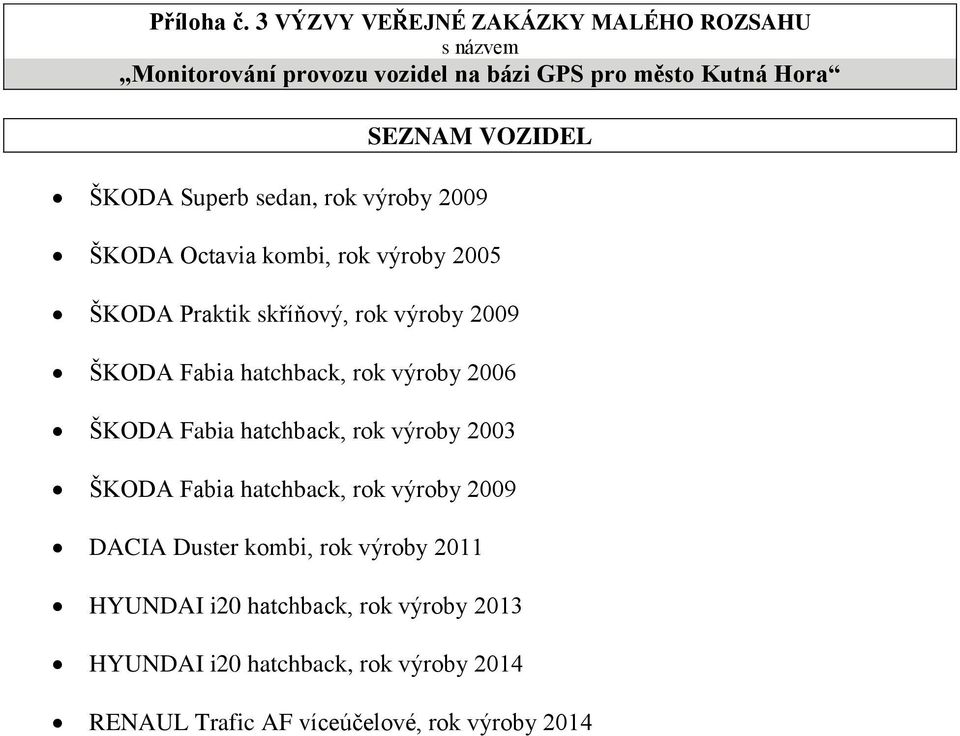 kombi, rok výroby 2005 ŠKODA Praktik skříňový, rok výroby 2009 ŠKODA Fabia hatchback, rok výroby 2006 ŠKODA Fabia