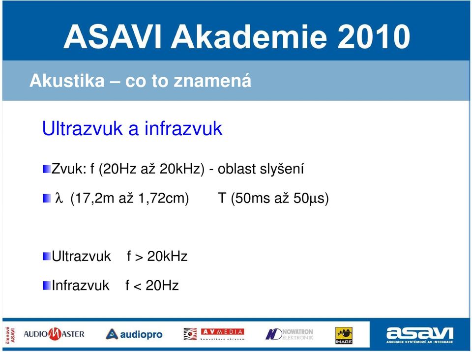 oblast slyšení λ (17,2m až 1,72cm) T