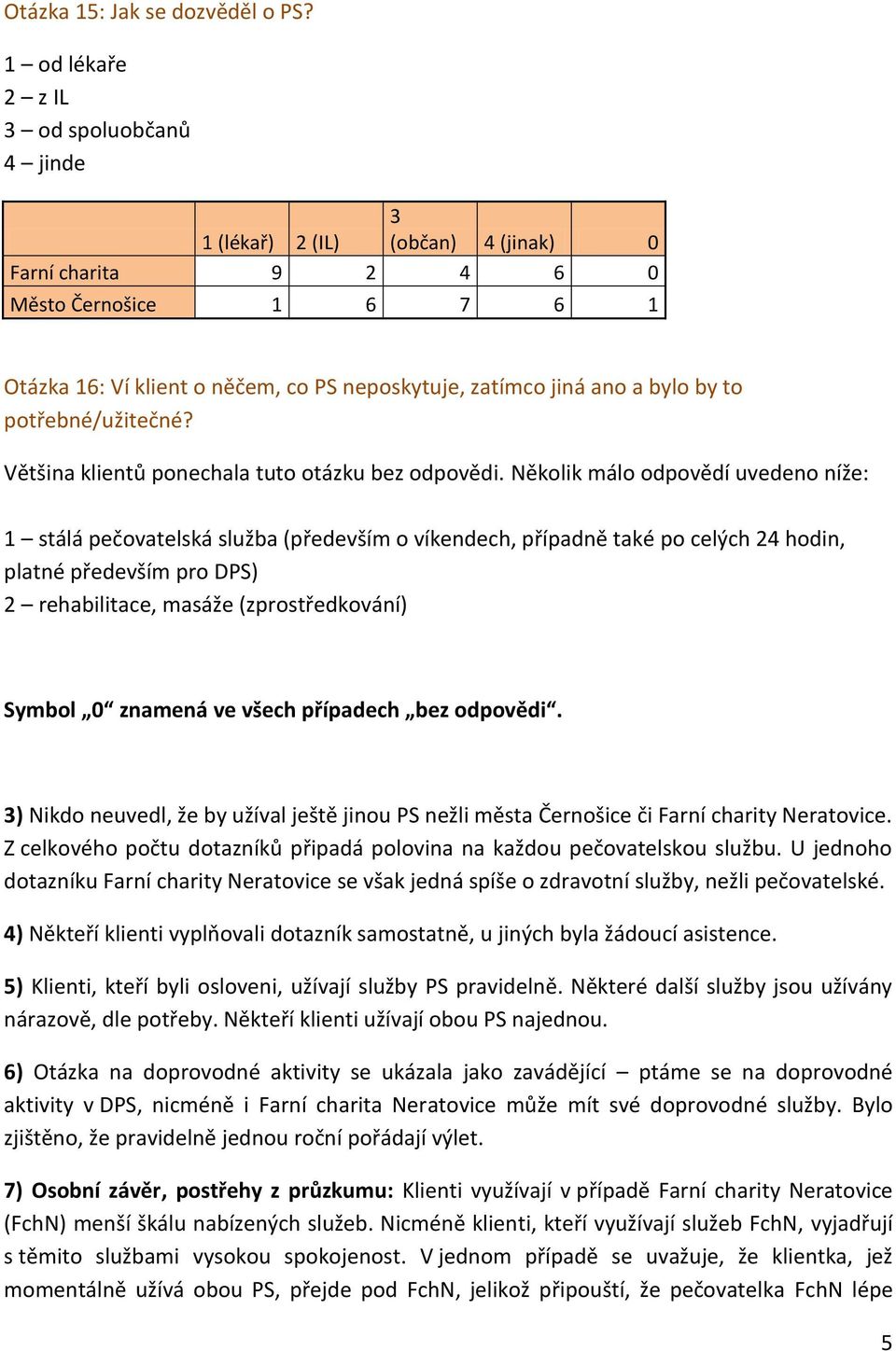 a bylo by to potřebné/užitečné? Většina klientů ponechala tuto otázku bez odpovědi.