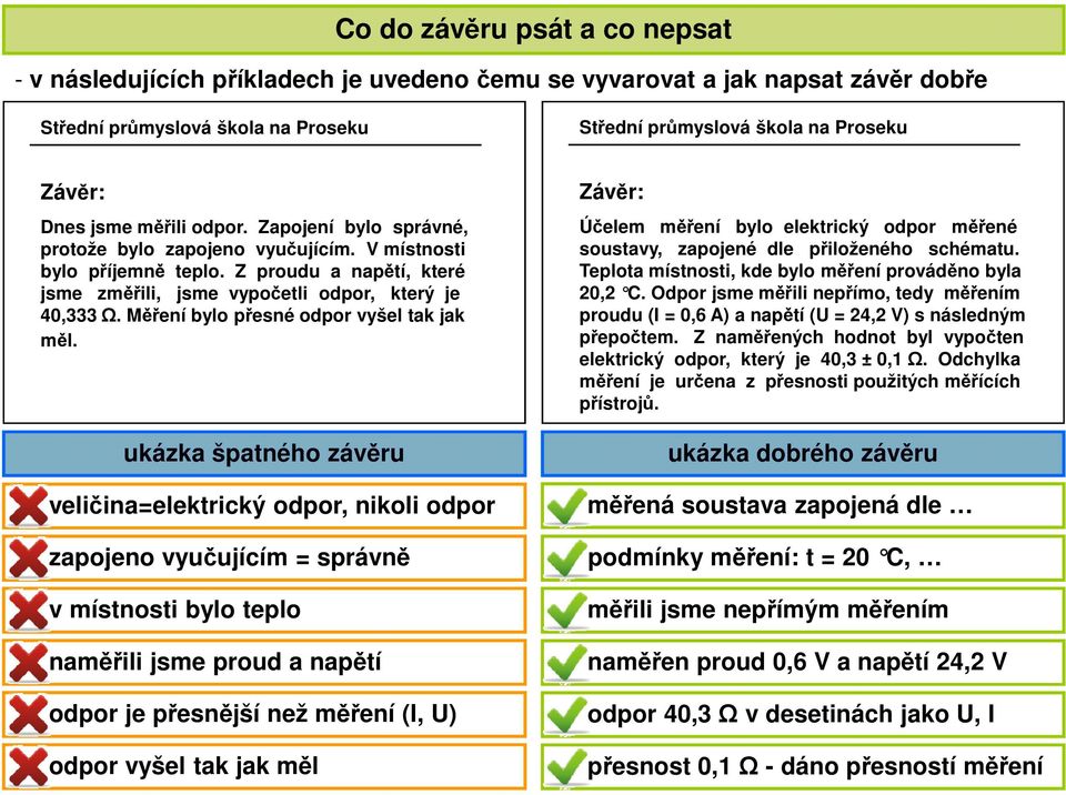 Měření bylo přesné odpor vyšel tak jak měl.