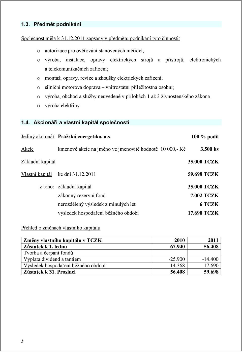 zařízení; o montáž, opravy, revize a zkoušky elektrických zařízení; o silniční motorová doprava vnitrostátní příležitostná osobní; o výroba, obchod a služby neuvedené v přílohách 1 až 3