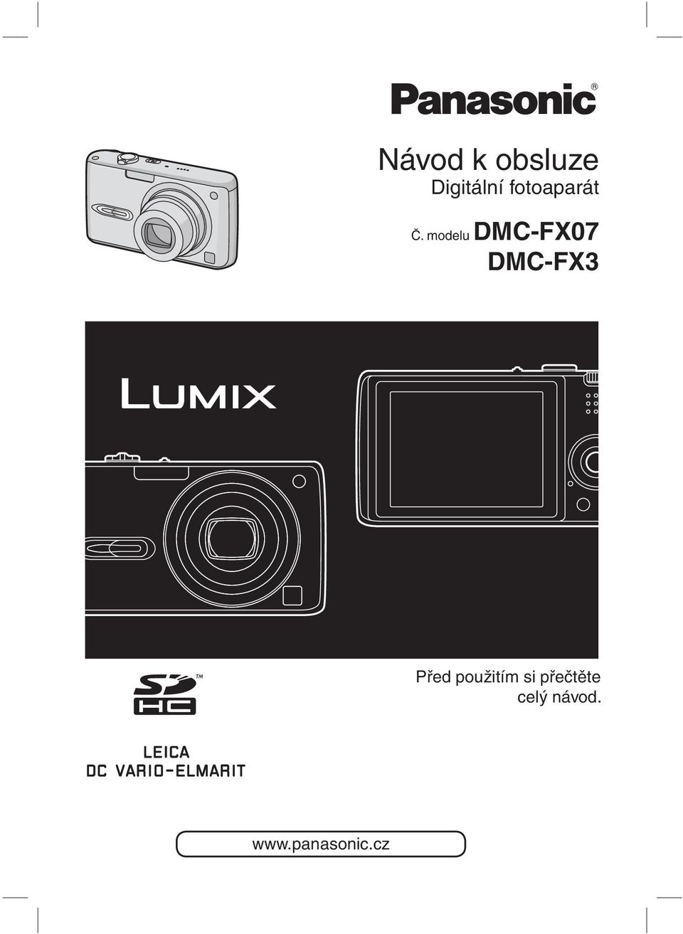 modelu DMC-FX07 DMC-FX3 PP