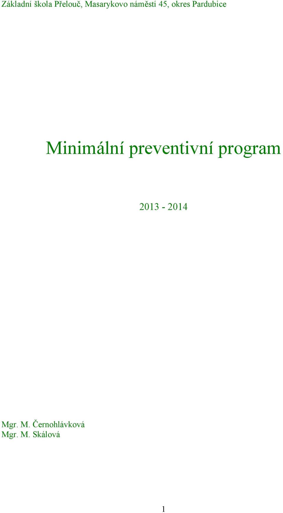 Minimální preventivní program