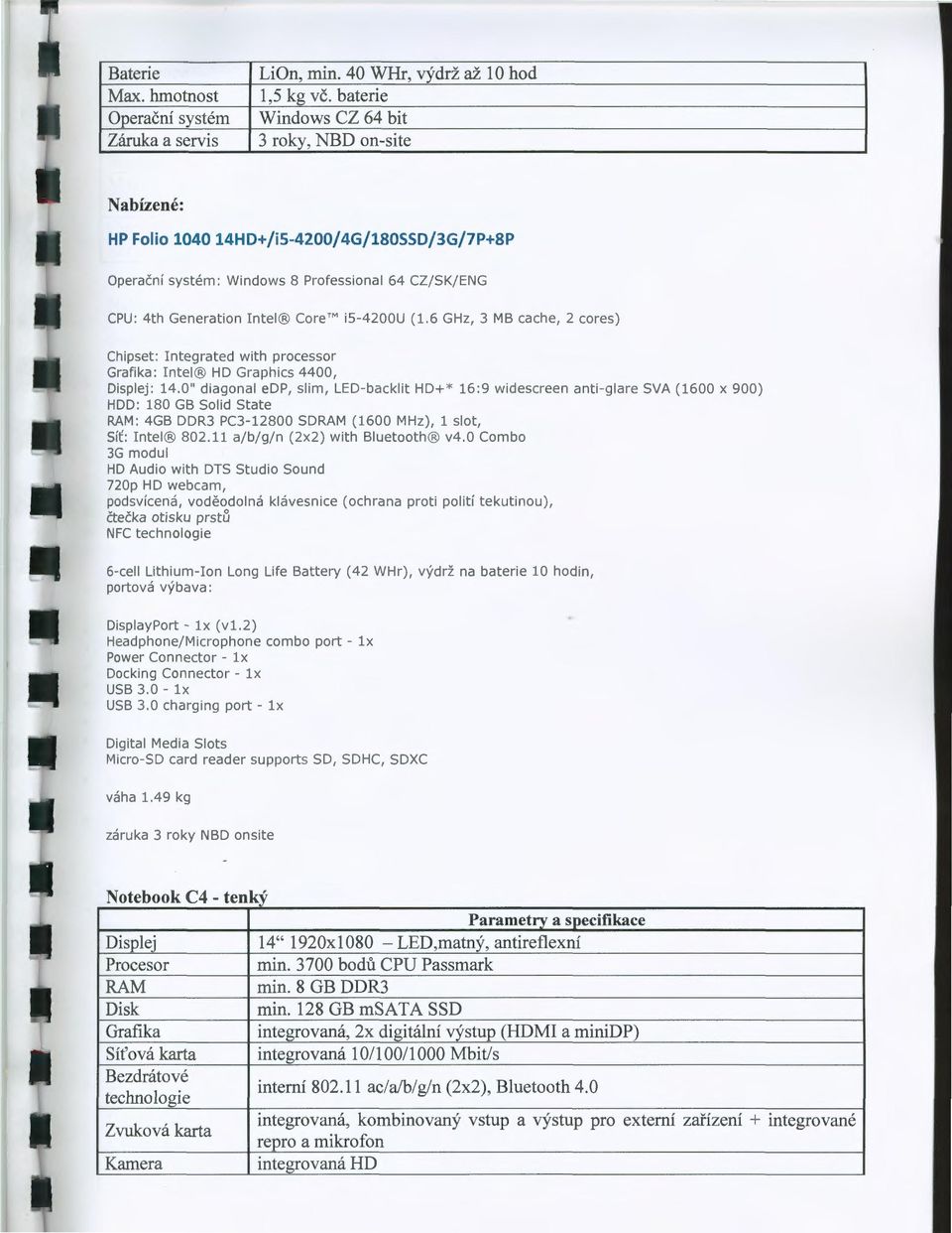 6 GHz, 3 MB cache, 2 cores) Chpset: ntegrated wth processor Grafka: ntel HD Graphcs 4400, Dsplej: 14.