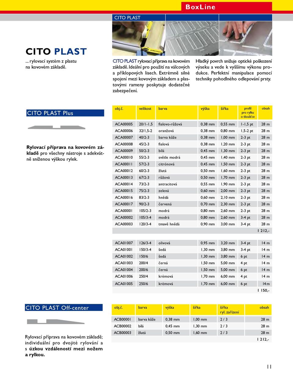 für alle Werkzeuge mit entsprechend reduzierter Rillerhöhe 14 CITO PLAST plus CITO PLAST Off-center KAT_5c_19_04_10_Master_RZ.