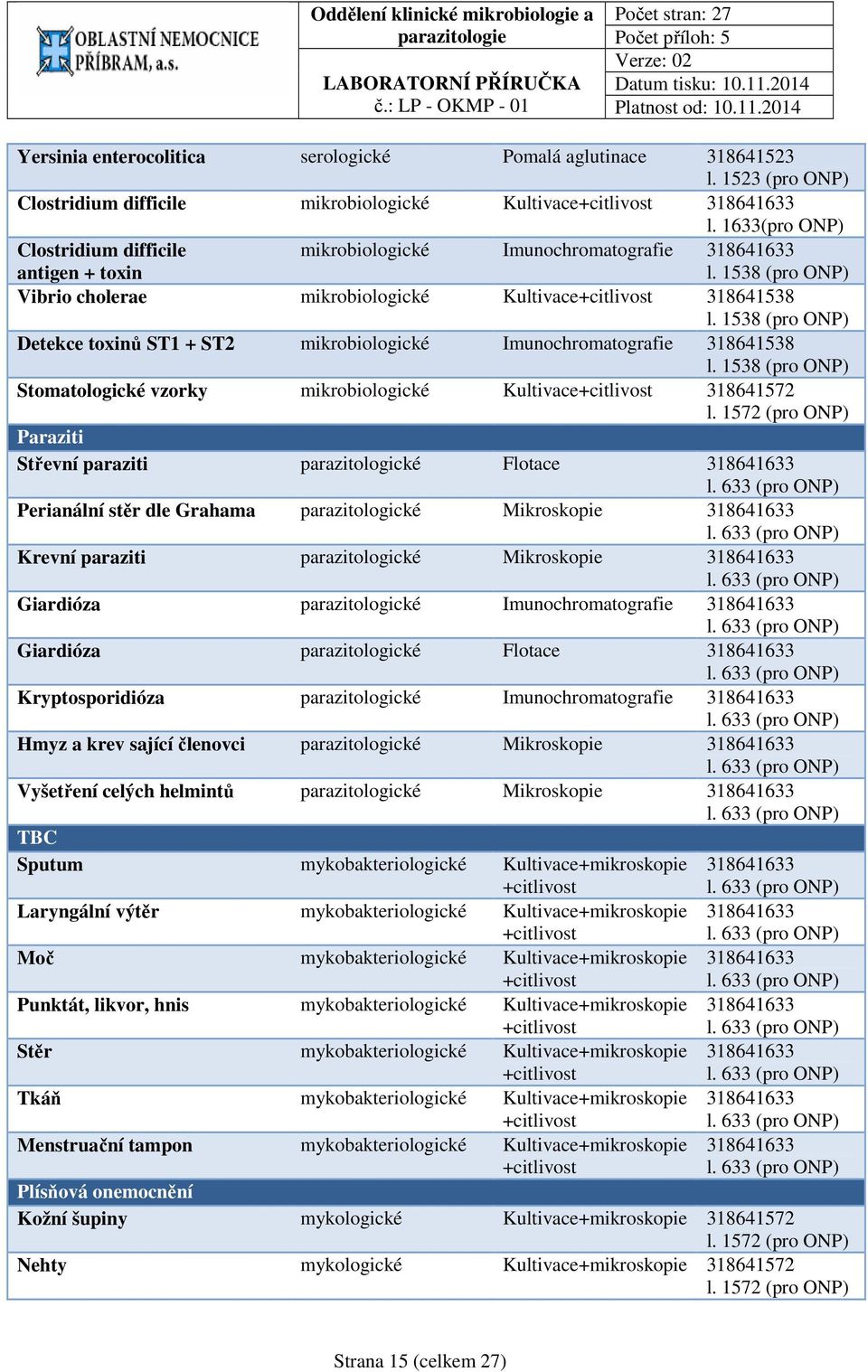 1538 (pro ONP) Detekce toxinů ST1 + ST2 mikrobiologické Imunochromatografie 318641538 l.