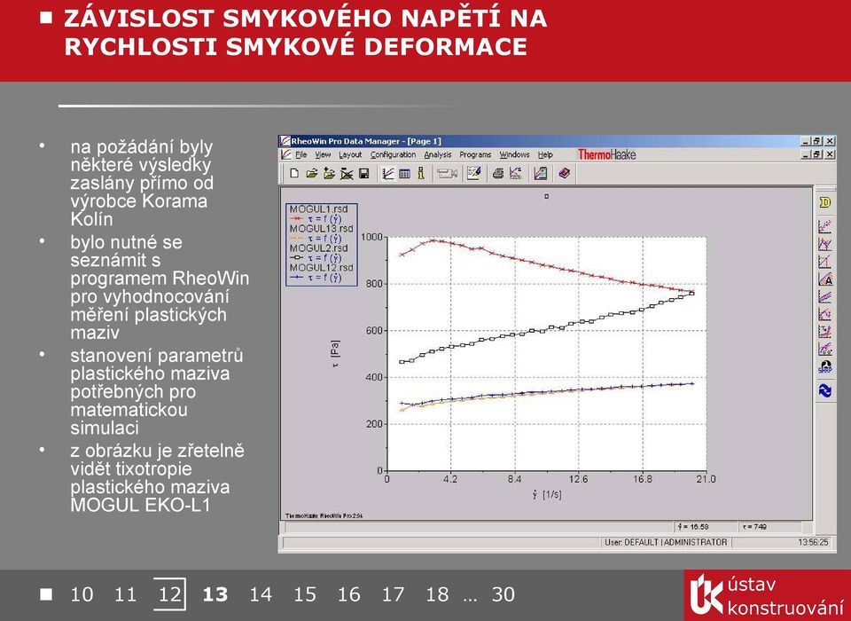 vyhodnocování měření plastických maziv stanovení parametrů plastického maziva potřebných pro