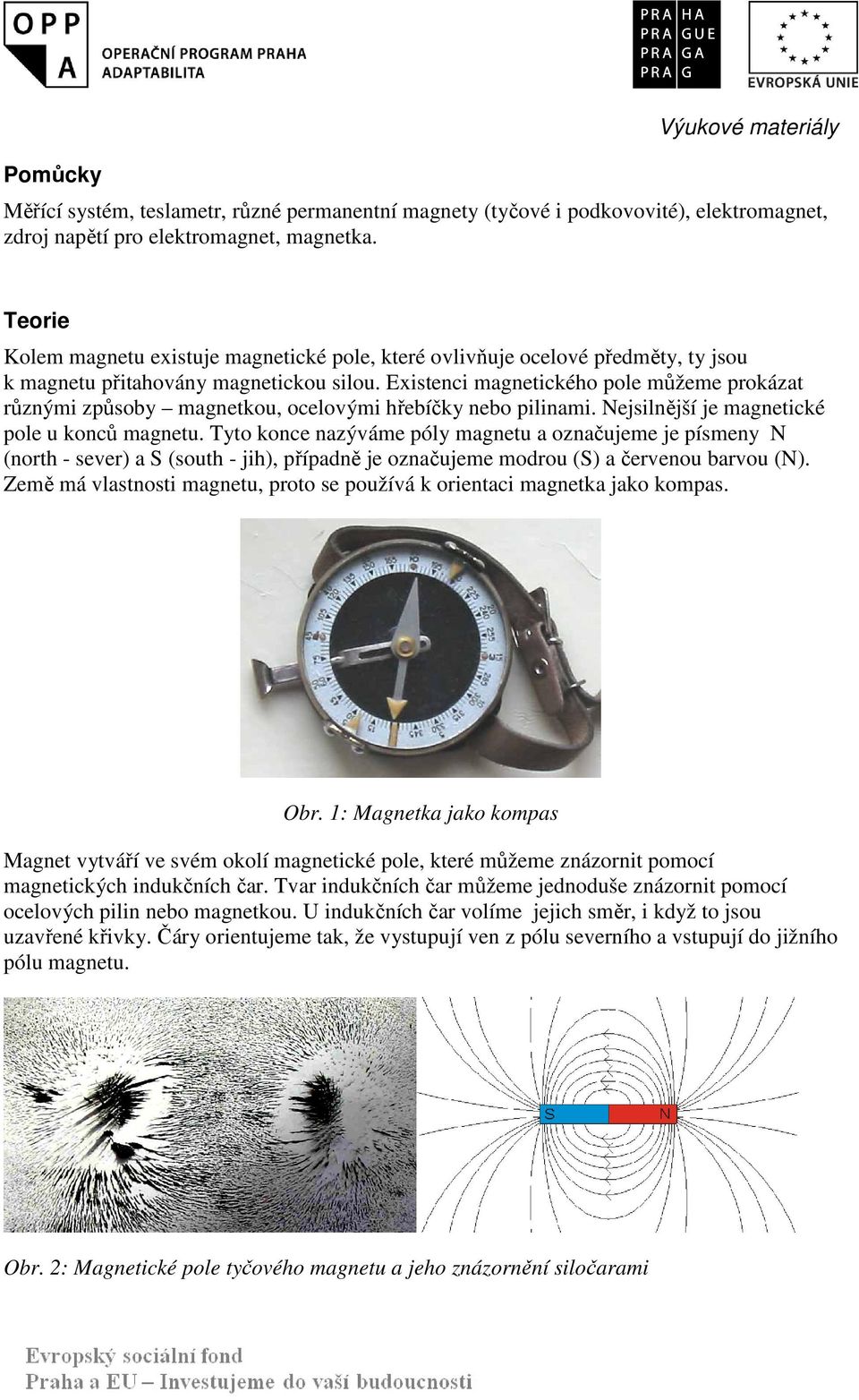 Existenci magnetického pole můžeme prokázat různými způsoby magnetkou, ocelovými hřebíčky nebo pilinami. Nejsilnější je magnetické pole u konců magnetu.